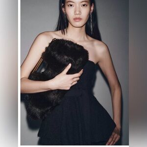 “Exclusive available for 7 days “Zara Faux Fur Clutch Bag